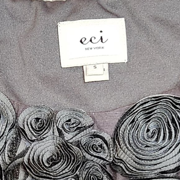 ECI Embroidery Purple Babydoll Flowy Blouse Top Size S - Picture 6 of 8